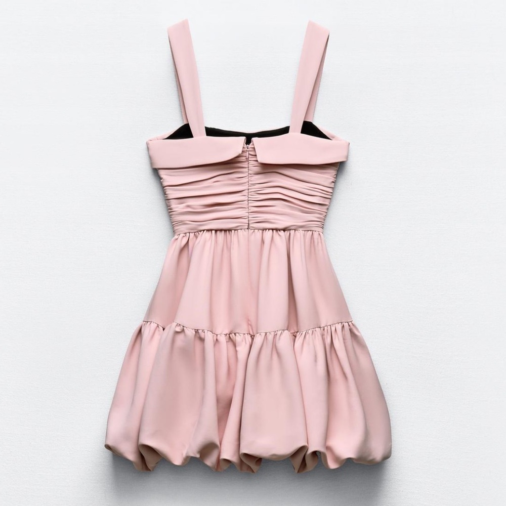 “ZARA” Ruched Balloon Mini Dress - Picture 7 of 15